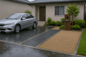 雨に強い駐車場の舗装材
